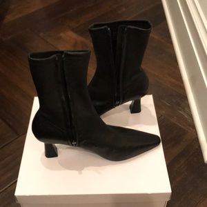&Other Stories leather sock boots w/sculpted heel